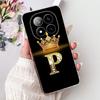 For Xiaomi Redmi Note 14 Pro Plus Fashion Crown Initial Letter Phone Case For Redmi Note14 4G 5G Note 14Pro Soft Silicone Cases