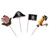 24Pcs Cake Toppers Pirate Theme Fruit Picks Insert Card Halloween Party Decor