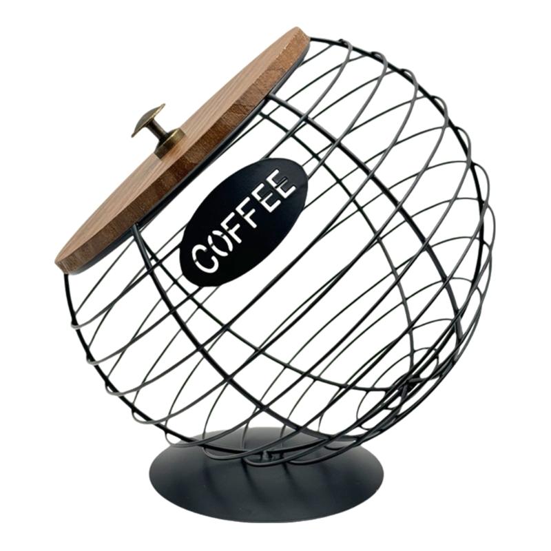 Iron Art Coffee Capsules Storage Rack Convenient Diagonal Basket for Kitchen Countertop Espresso Pods Storage Container