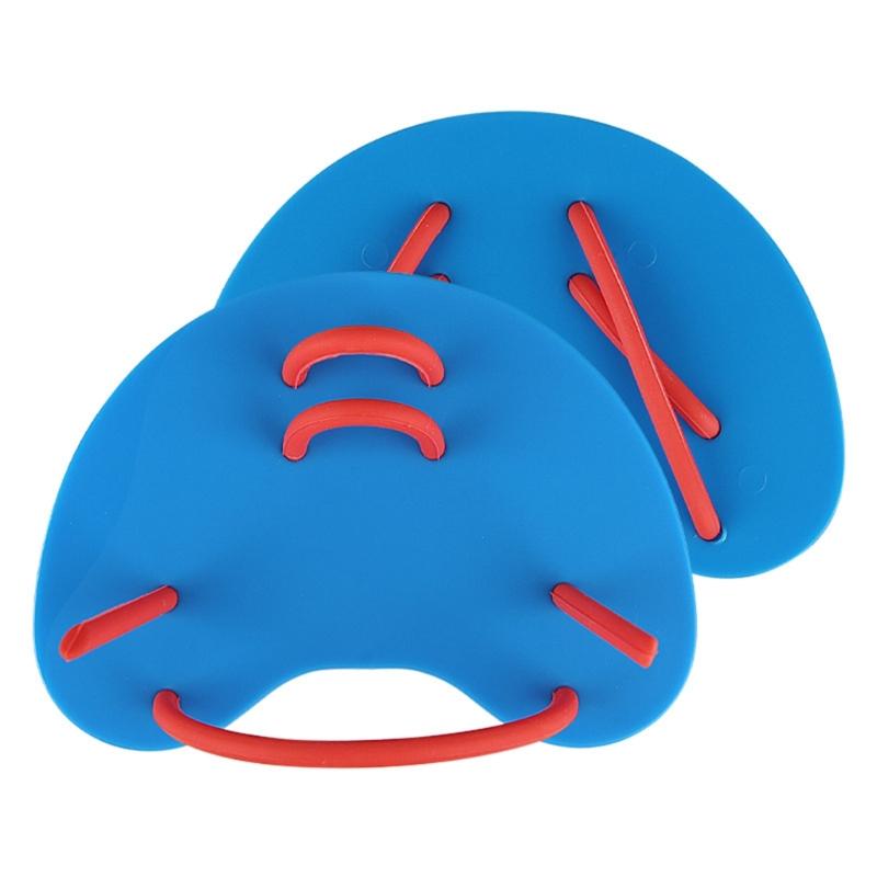 Set of 2 Hydrodynamic Swim Training Gear Flexible Silicone Hand Fins Suitable for Competitive Swimmers and Beginner