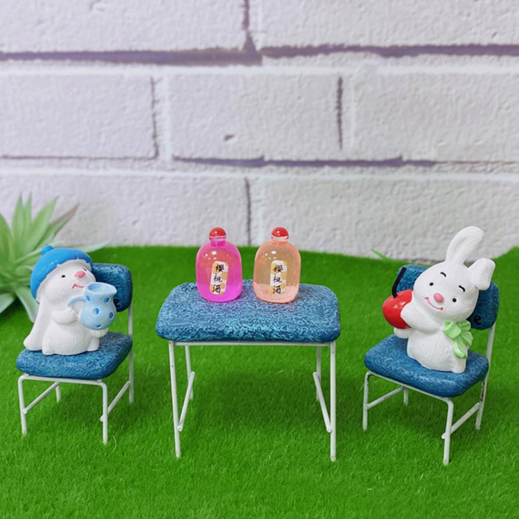 Hasenornamentik Hasenfigur Autodekorationen für Ostern Kuchenaufsätze und Miniaturgarten Puppenhausdekoration