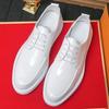 British Trend New Men's White Black Platform Derby Shoes Men Man Male Designer Formal Wedding Prom Dress Shoes Men