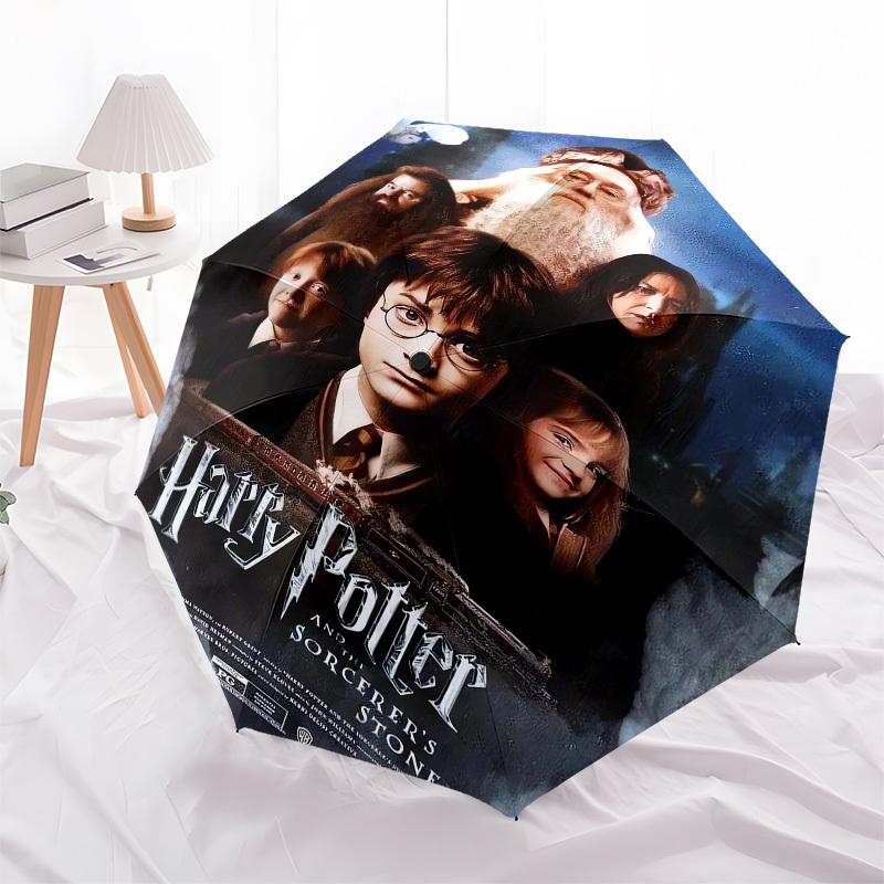 1pc Harry Potter Sorcerer's Stone Umbrella with Plastic Handle,Suitable for All Seasons Travel Outdoor Multi-functional UmbrellaDCS007
