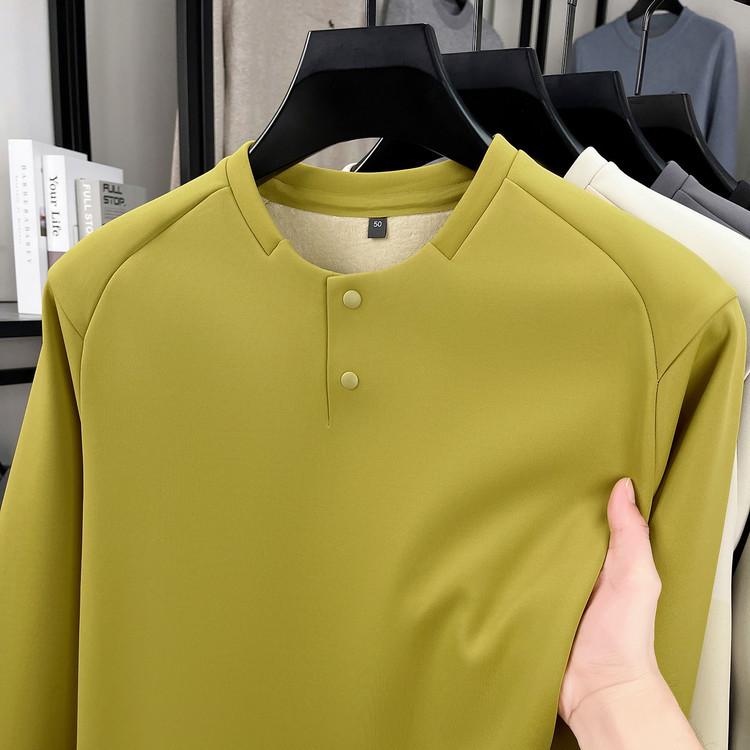 Men s Half-High Collar Warm Long Sleeve Base Layer Shirt for Autumn/Winter XL