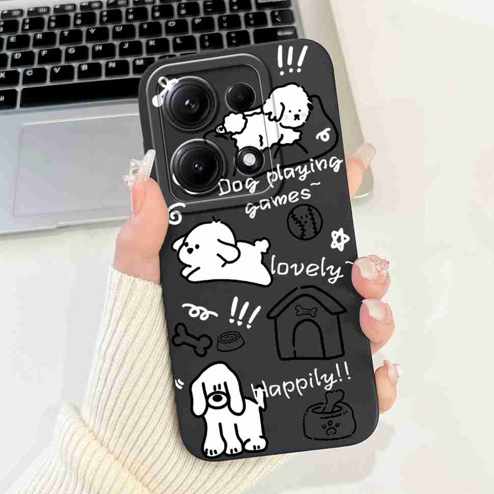 Simple Silicone Case For Redmi Note14s 4G Capa Lovely Panda Rabbit Shockproof Back Cover For Xiaomi Redmi Note 14S Phone Shell