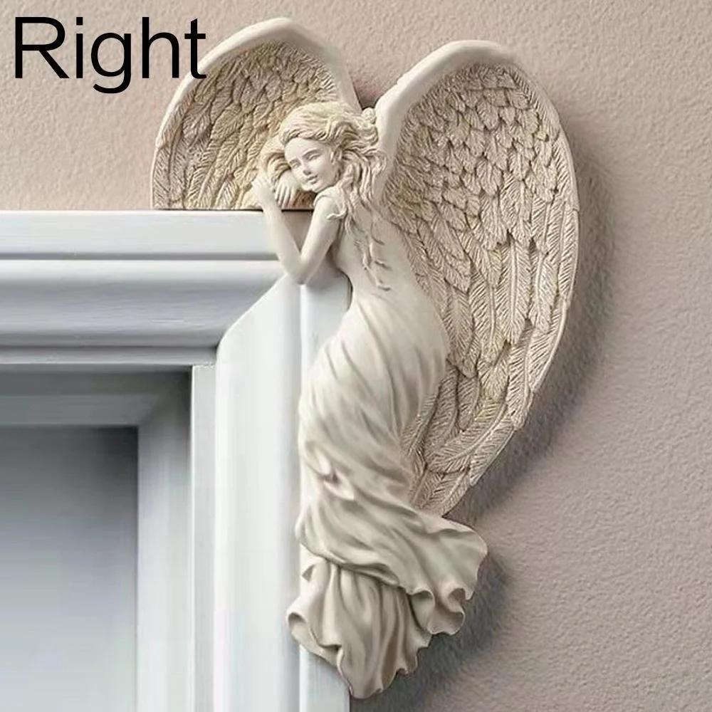 Resin Door Frame Angel Wings Sculpture Wall Art Crafts Home Decor for Party Memorial Gifts