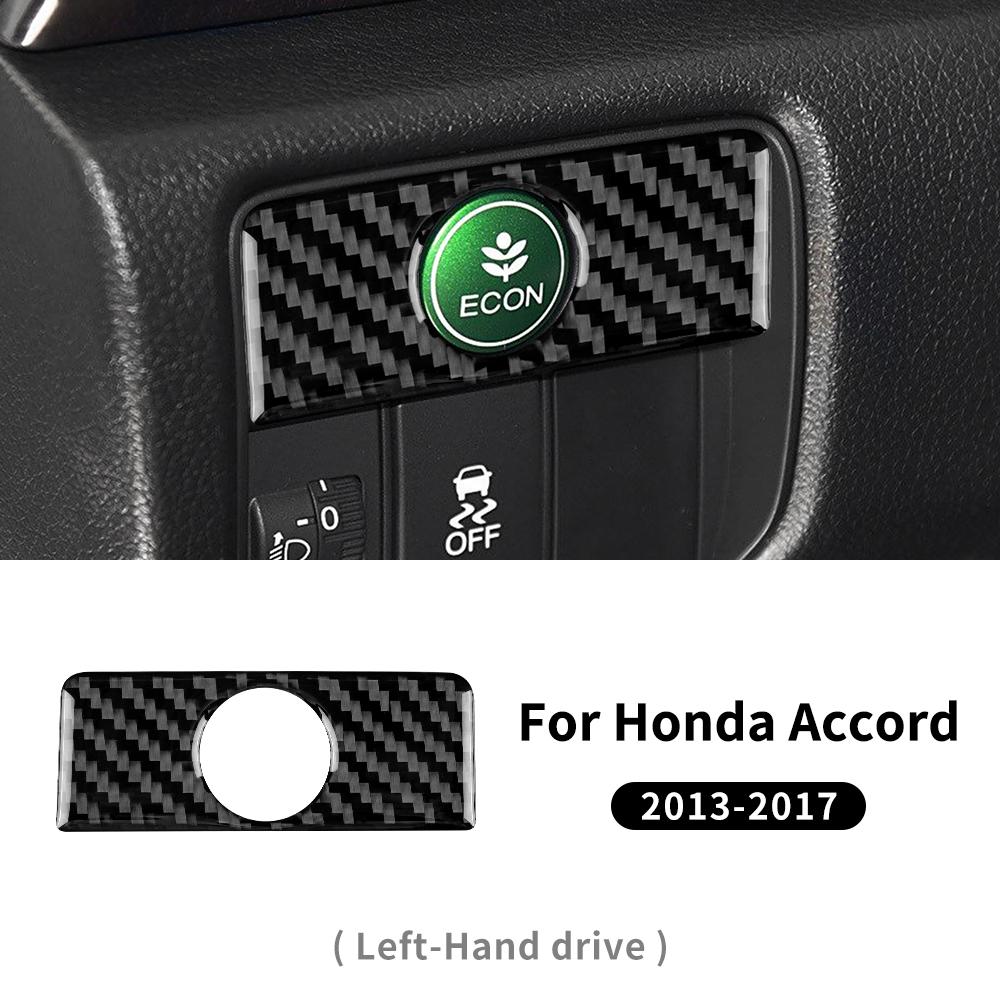 Real Soft Carbon Fiber For Honda Accord 2013 2014 2015 2016 2017 LHD Car Headlight Switch Key Frame Interior Trim Accessories