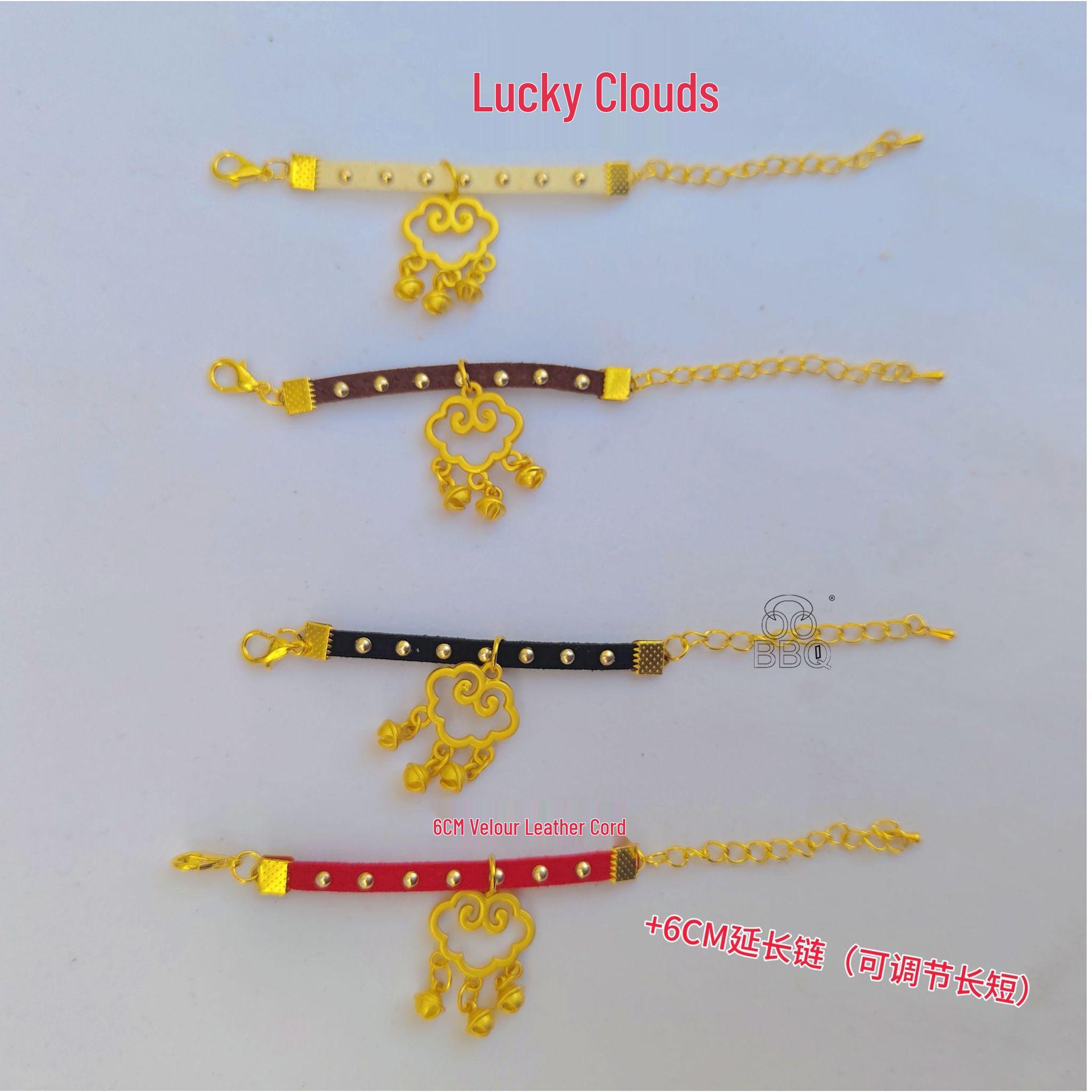 

Adjustable Velvet Leather Pet Collar for Small Animals with Rivet Design Coffee with +6CM Extension