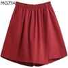 MOJTA Women's High Waist Loose A-line Skirt Spring Autumn Plus Size Elastic Casual Short Skirt