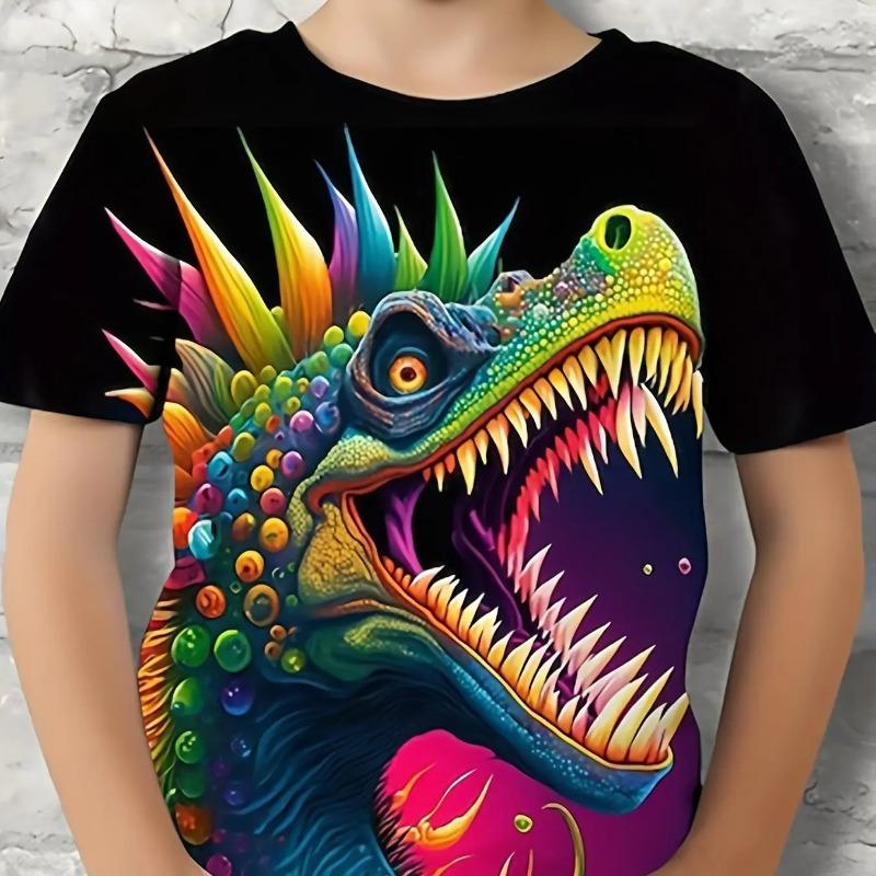 Children's Clothing Boys Tshirt 3D Dinosaur Print Casual Kids Summer Clothes  Clothes Tops Tee