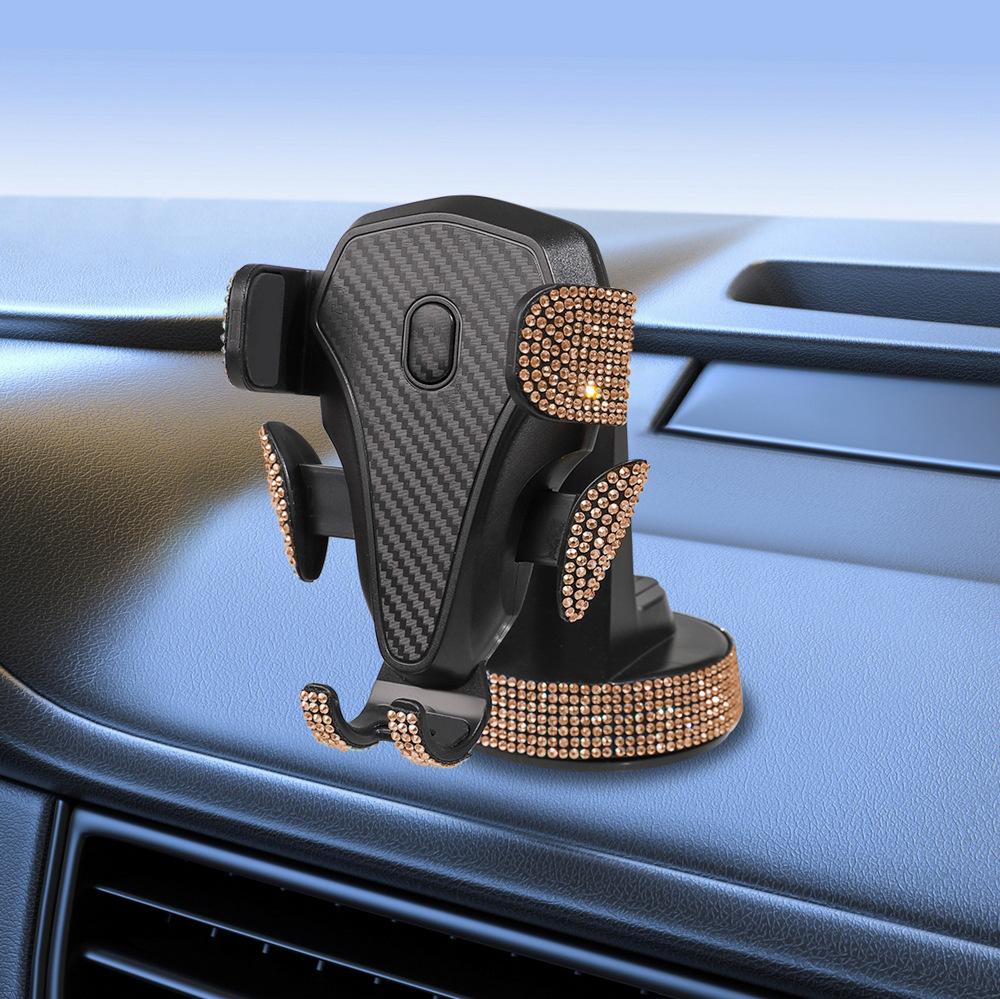 

Держатель для телефона с присоской из алмазного кристалла, пряжка для карт, гравитационная поддержка, автоматический зажим, навигация, специальный кронштейн шампанского