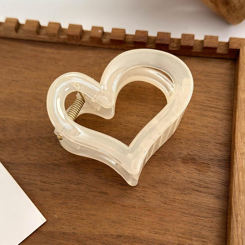Translucent Color Flower Bow Heart Shape Hair Claw Grab Clips for Womens Girls Elegant Hairpins Crab Barrettes Fashion Headdress
