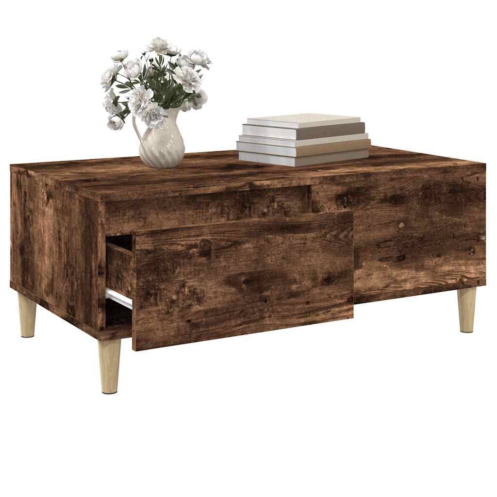 Vidaxl Coffee Table, Smoked Oak, 90X50X36.5 Cm