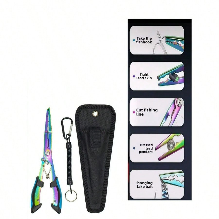 Luya pliers fish pliers stainless steel hook fishing pliers fishing tools multi-functional Luya pliers синий