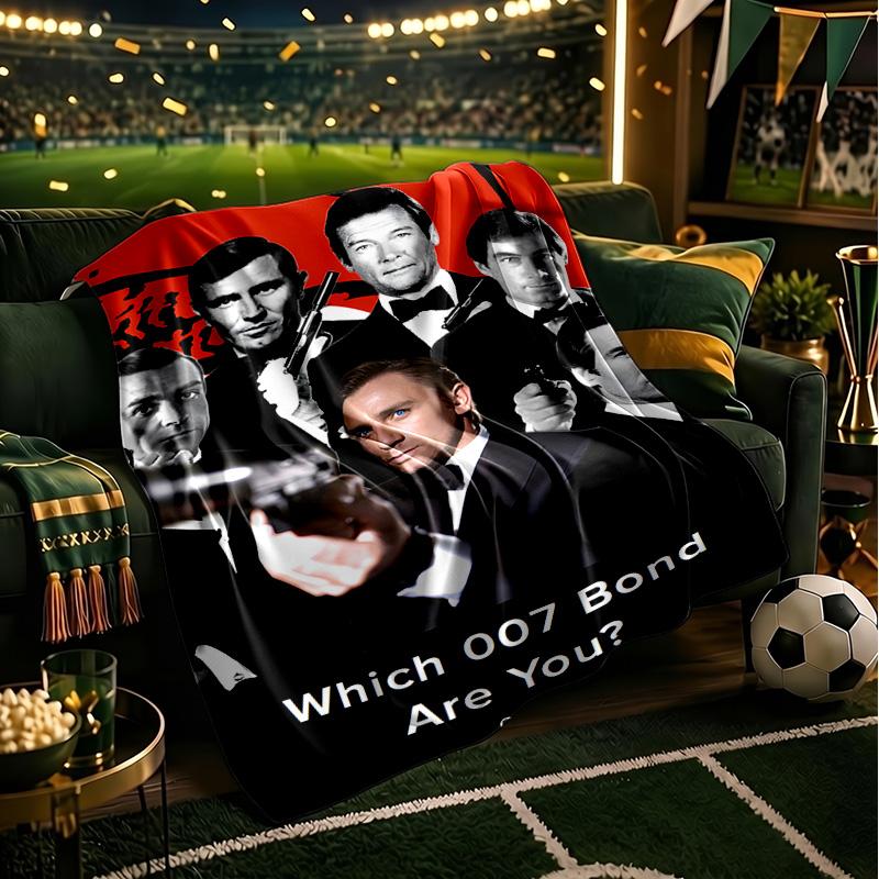 Golden Era Bond 007 Blanket Lightweight Flannel Bedding Blanket Perfect for Travel, Camping, Living Rooms, Offices, Sofas, Fan Christmas Gift
