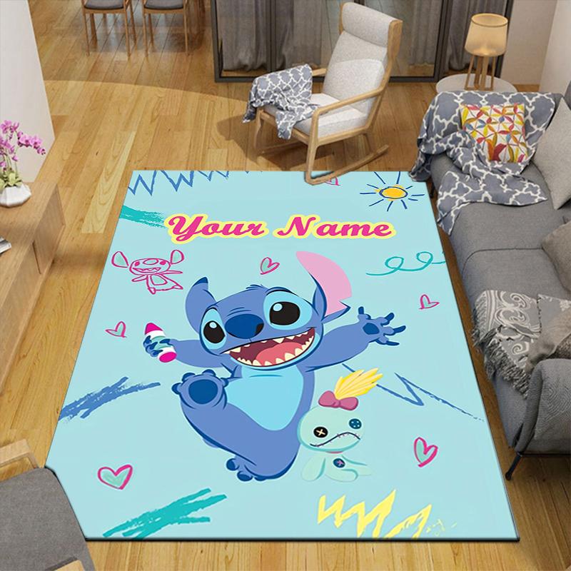 Custom 1Pc Lilo Stitch Adventure Rug Office Carpet Indoor Outdoor Entrance Doormat Nonslip Soft And Comfortable Living Room D916267