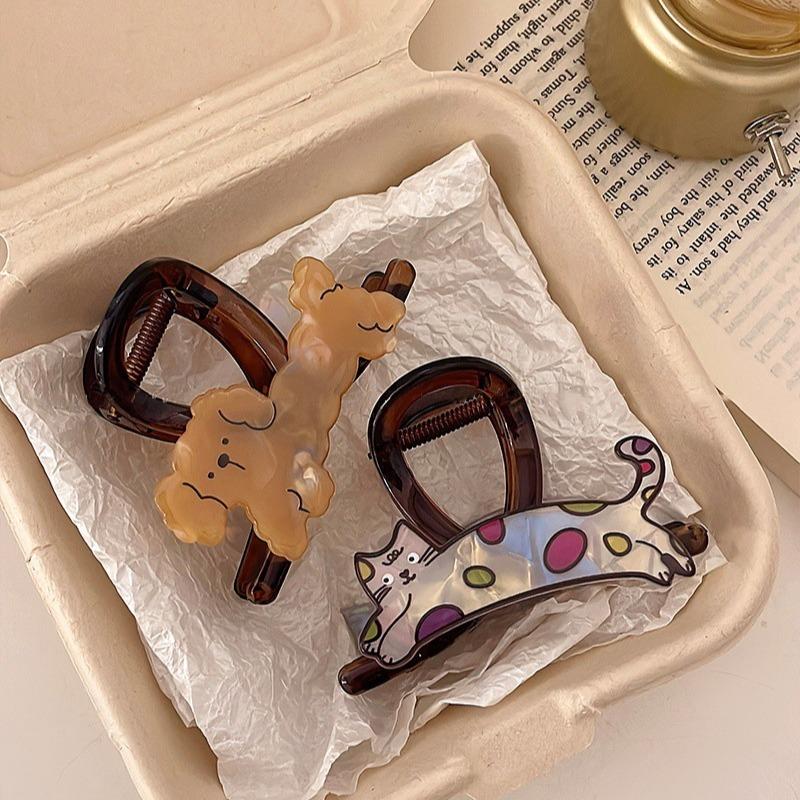 Cartoon Dog Hair Clip Claw Clamp Sweet Versatile Hairpin Female Disc Shark Clip Headwear Girls Women Hair Accessories