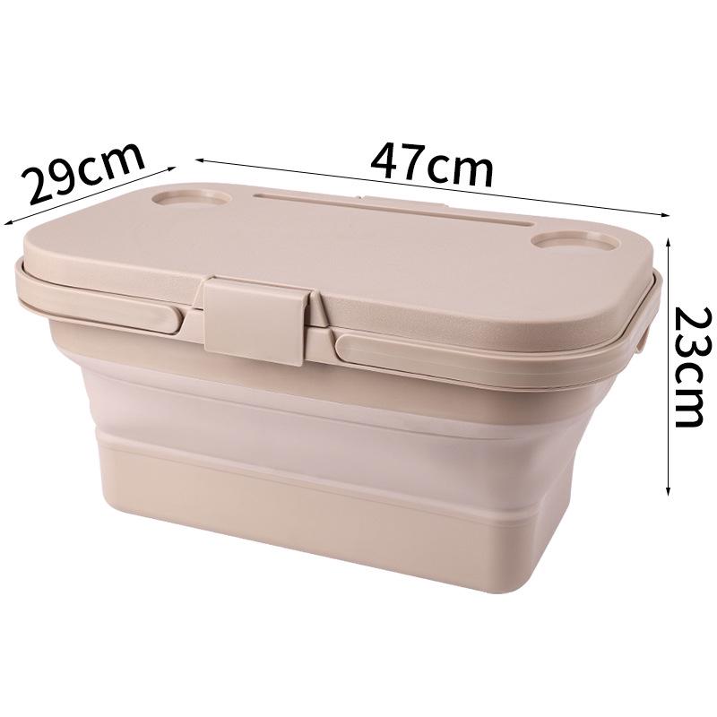 Japanese DOD Style Multi-Functional Foldable Picnic Basket with Lid - Convenient and Portable for Outdoor Camping