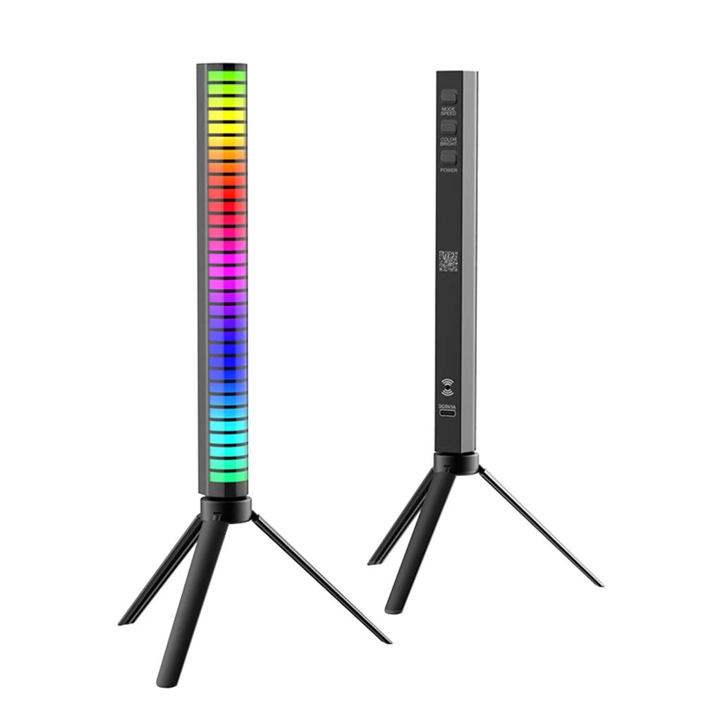 LED Strip Light RGB Music Sound Control Lights 40 LED Rechargeable App Control Music Atmosphere Rhythm Pickup Lamp Computer Car