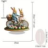 Easter Bunny Desk Decor Acrylic - 2D Flat Acrylic Desktop Ornament, Wall Decor Art, Four Seasons Decoration, Novelty Home Decor