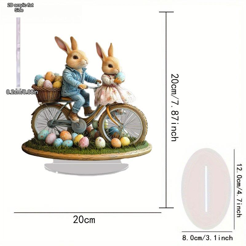 Easter Bunny Desk Decor Acrylic - 2D Flat Acrylic Desktop Ornament, Wall Decor Art, Four Seasons Decoration, Novelty Home Decor