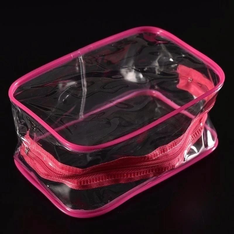 Cute Toiletry Bag Stand Cosmetic Bag For Women Clear Zipper Makeup Bag Travel Female Makeup Brush Holder Organizer Toiletry Bag