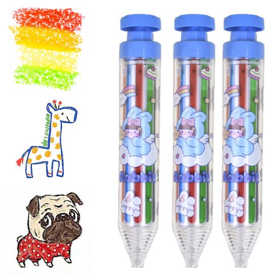 Zeichenstift 8-in-1 Drehbare Mehrfarbige Buntstifte Schmutzfreies Handfärben für Kinder Einfaches, unterhaltsames Kunst-Graffiti-Set