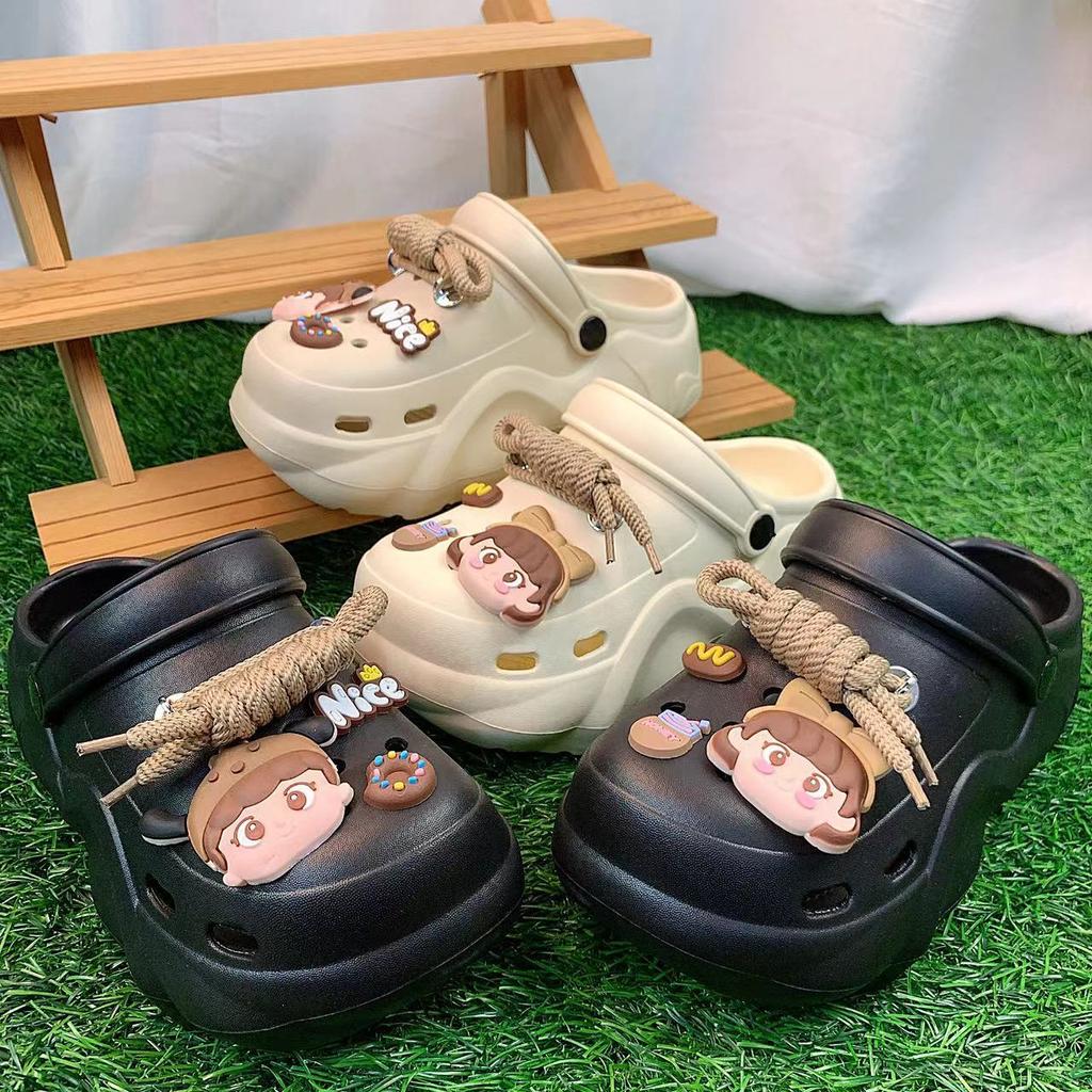 New EVA Hole Shoes Summer Wear Soft Girl Student Wind Beach Cool Slippers Women