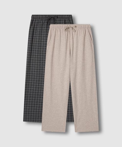 

[JAJU] Мужские хлопковые пижамные штаны, 2 шт. [Отправка из Кореи] 100% оригинал Melange Beige - M