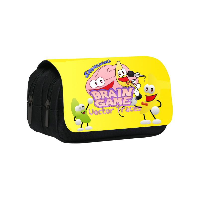 Shovelware Brain Game Doublelayer Pencil Case With Fruit Doodle Design For Students And Kids
