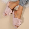 Fashion Lovely Cartoon Rabbit Fur Slippers Women Indoor Light Slip On Cotton Slippers for Woman Autumn Winter Faux Fur Plush Slides Lady