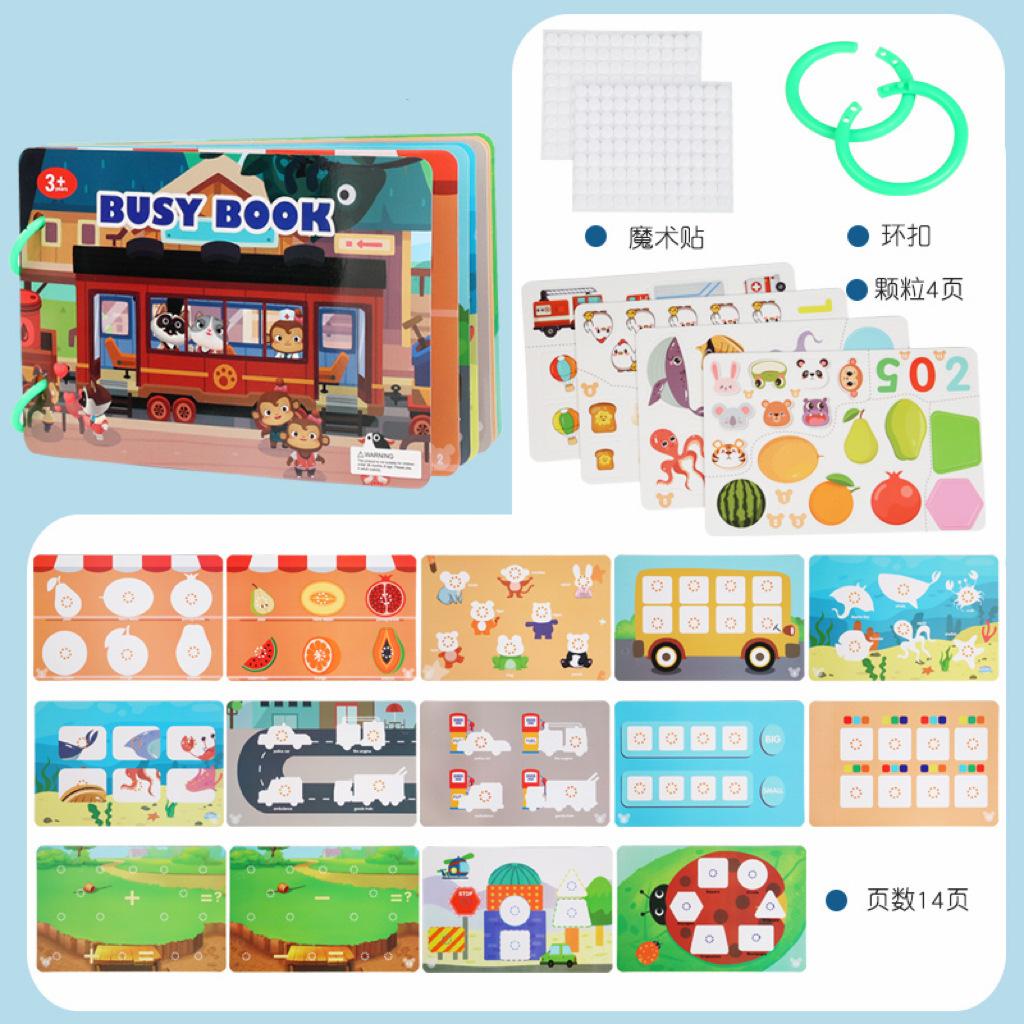 Non-Toxic Montessori Baby Busy Book My First Quiet Book Paste Early Learning Education Children Toy Matching Puzzles Game For Baby Gift