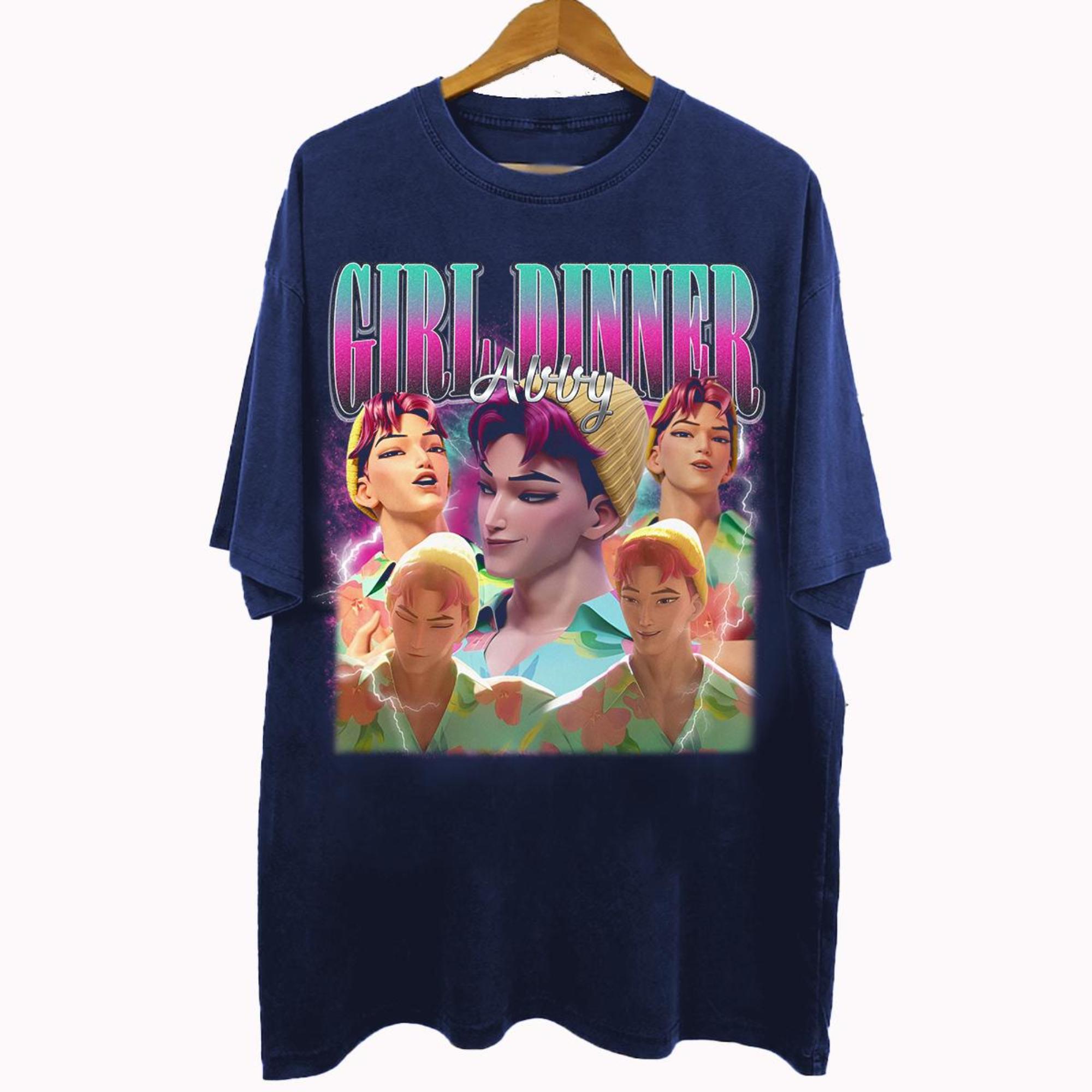 

Abby Girl Dinner Printed Womens Tshirt SpringSummer Fashion Trend Pure Cotton Top Neutral Short Sleeve Tshirt 4XL