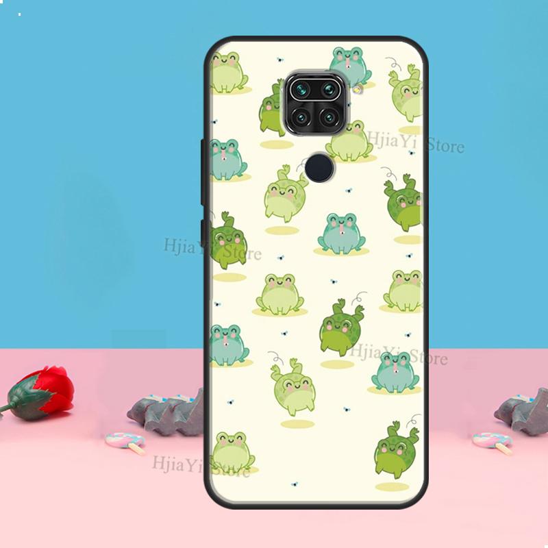 Cute Green Frog For Xiaomi Redmi Note 11 10 9 8 Pro 11S 10S Phone Case For Redmi 10 9 9A 9C 9T Cover Shell