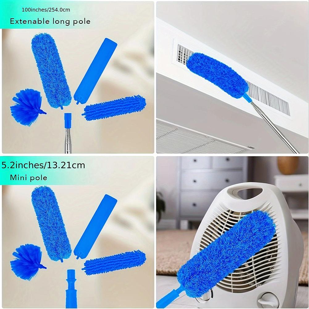 Ceiling Fan Cleaner Extendable Duster Bendable Head Indoor Cleaning Outdoor Use Reusable Cleaning Tool 40cm For High Ceilings