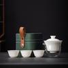 Suet Jade Porcelain Portable Travel Tea Set Business Company Mid-Autumn Festival Event Gift Set