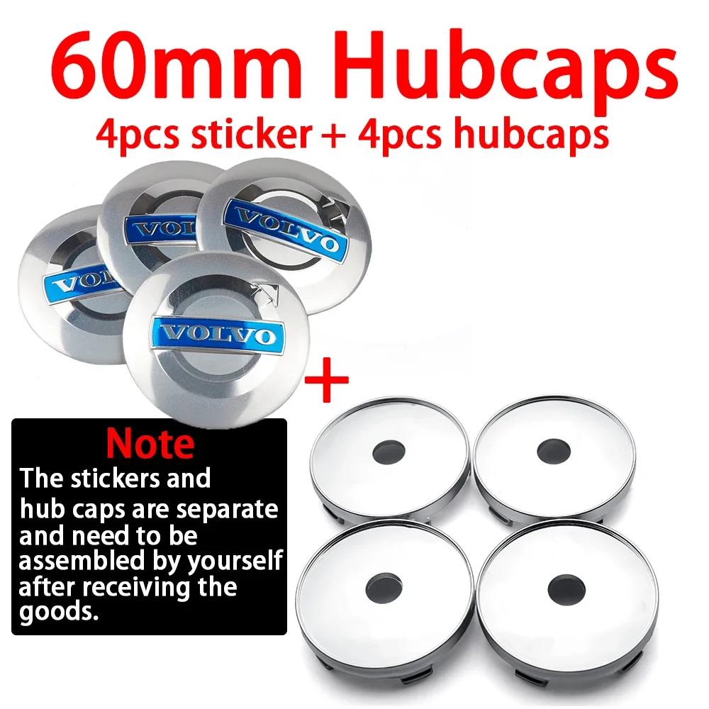 4pcs 55mm Car Original Wheel Center Cover Hub Cap Emblem Sticker For Volvo XC60 XC90 V40 V60 S60 V50 V90 S80 C40 XC40 V70 C30 C7