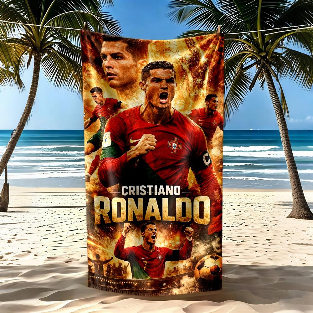 Cristiano Ronaldo Strandtuch Weich Langlebig Schnelltrocknend Bequem Leicht Geeignet Für Schwimmen Fitnessstudio Camping Yoga Urlaub