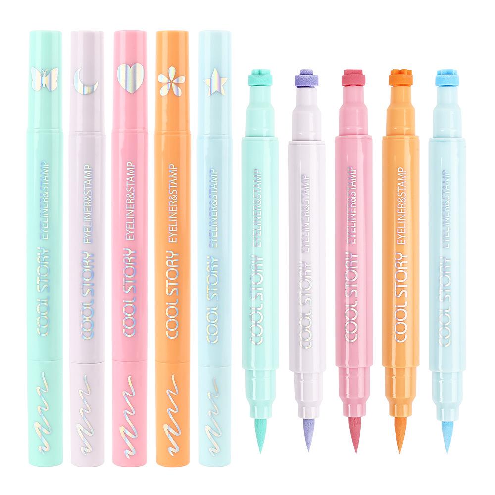 Dual-Ended Matte Eyeliner: 2-in-1 Liquid Pen with Stamp Dot, Long-Lasting, Quick-Dry, Waterproof, Smudge-Proof