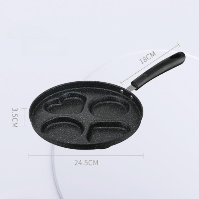 Egg Burger Frying Pan Nonstick Wooden Handle Multifunctional Kitchen Cookware for Pancake Burger Breakfast Universal Stove