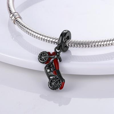 Černé Stylové Motorkářské Přívěsky Plata R Originální Korálky Pasují na Originální Korálky Náramky Šperky Dárky Pro Ženy