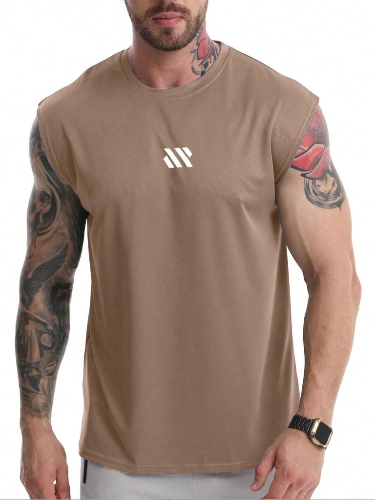 Men's Wide Shoulder Sleeveless Sports Tank - Muscle Show Fitness Vest