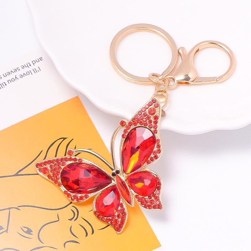 Butterfly Rhinestone Metal Keychain Pendant