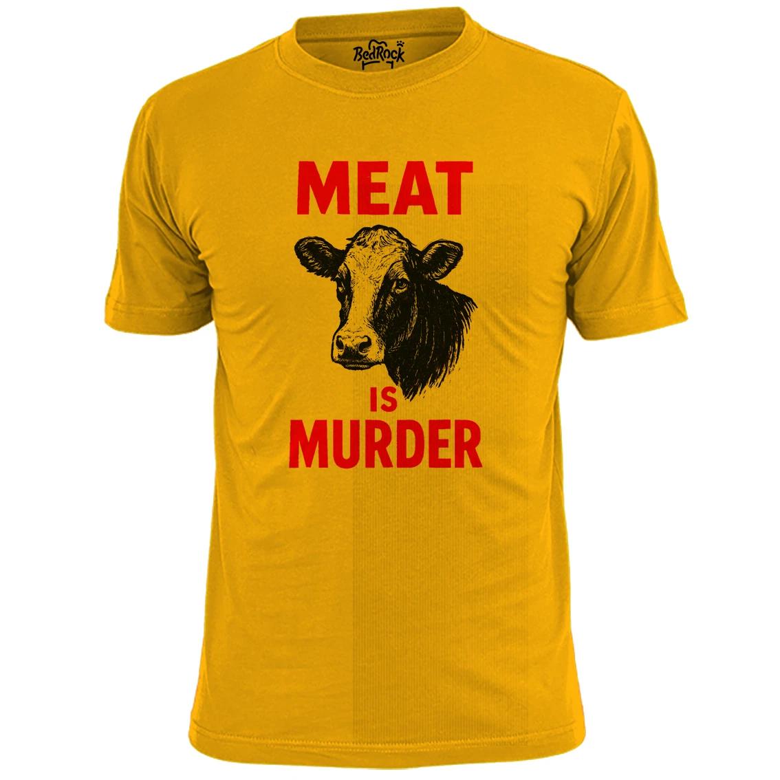 Mens Meat Is Murder Cow T shirt Animal Rights Welfare S