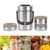 Scatola Pranzo Termica Sottovuoto in Acciaio Inossidabile 304 da 2000 ml Portatile a 3 Strati Barile Termico Sottovuoto Colore Acciaio Inossidabile