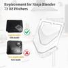 Blender Lid Replacement for Ninja, Blender Cover Pour Spout Parts for Ninja Blender 72oz Pitcher Blender Replacement Parts Compatible with