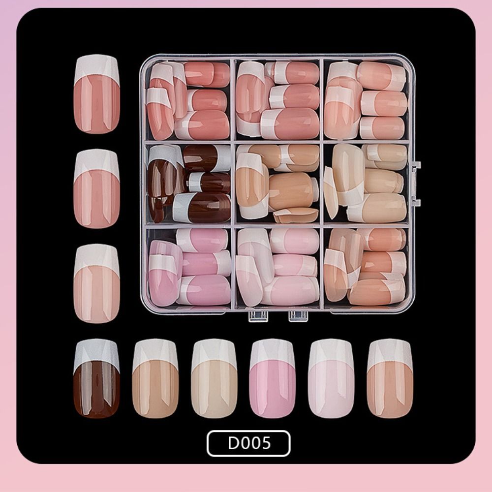 108pcs Mixed Color Fake Nail Almond Coffin Press On Nails New French False Nail  DIY
