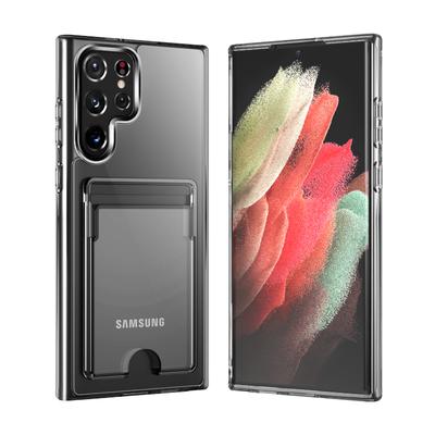 Kartenfach Halter Geldbörse Transparente Hülle Für Samsung Galaxy S24 S23 S22 S21 S20 Note 20 Ultra 10Plus Stoßfeste Klare Hartschale
