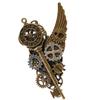 Metallic Wing Gear Key Brooch Hair Clip Halloween Girl Hair Bangs Hold Clip