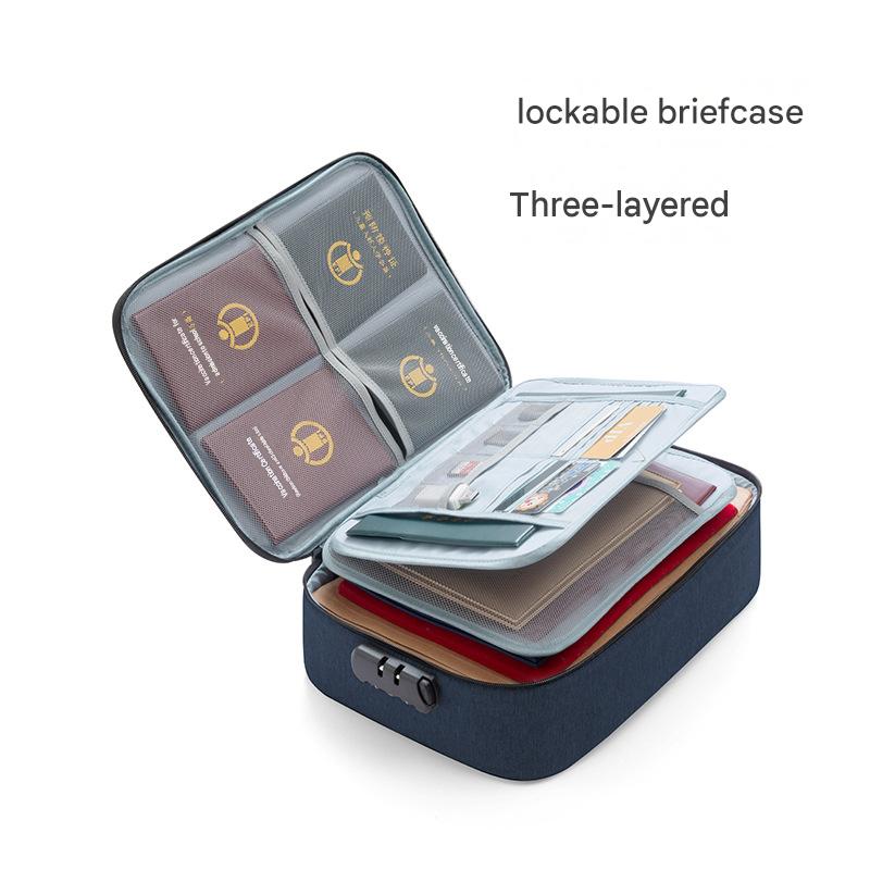 Multi-Layer Document Organizer Bag, Large Capacity Home File Holder, Passport ID Card Storage Case, Multi-Functional Card Holder